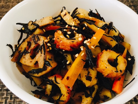 ひじきと蓮根の甘辛煮♬